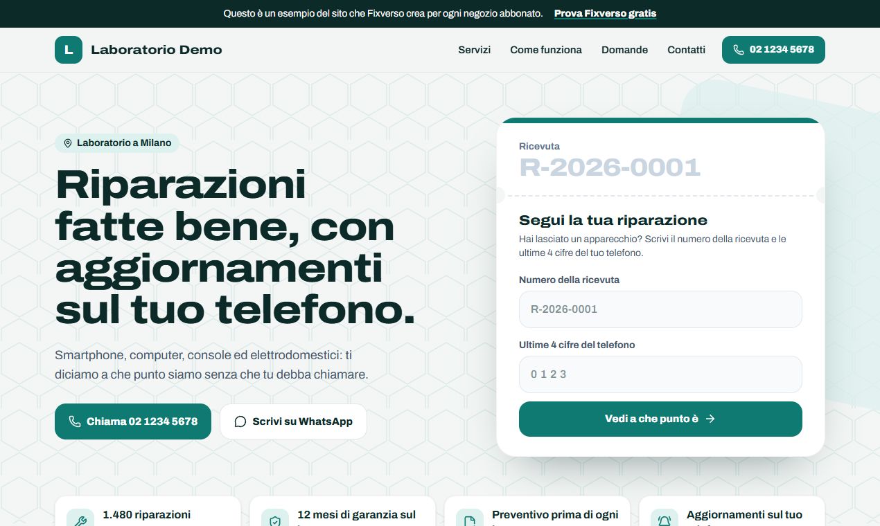 Il sito del negozio, compreso